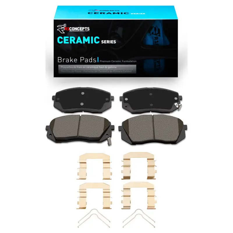 R1 10-17 Hyundai Tucson Front Ceramic Brake Pads & Hardware Kit 1