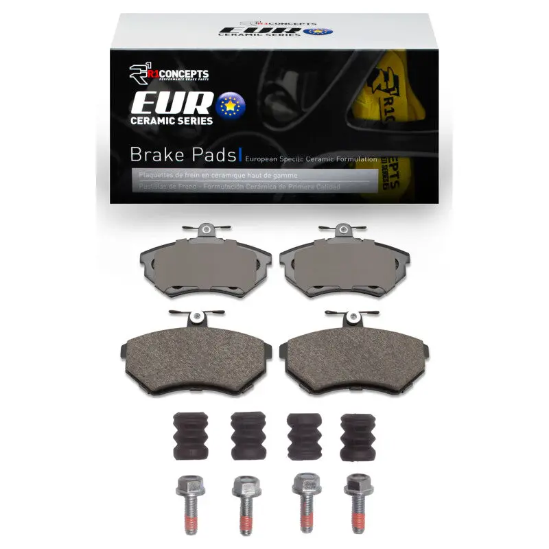 R1 84-02 Audi 4000 Quattro Front Euro Ceramic Pads & Hardware Kit 1