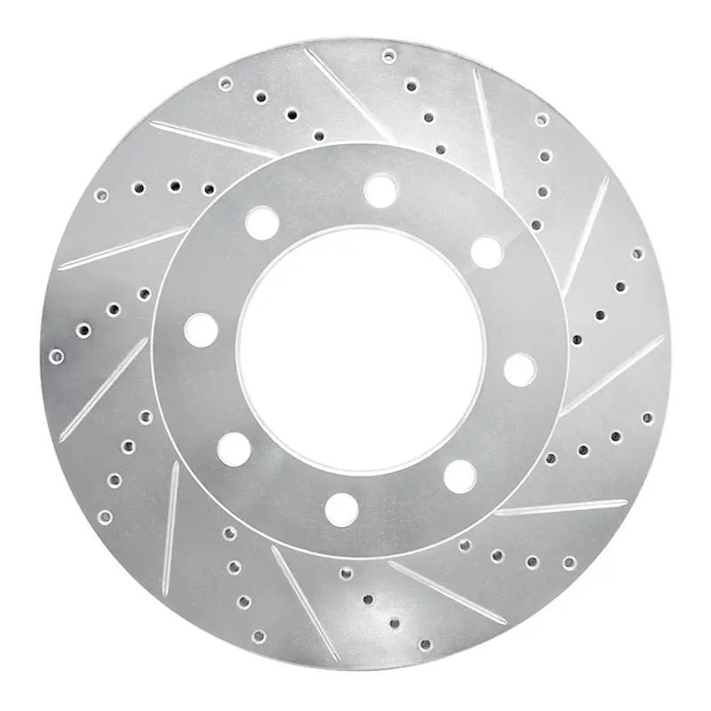 R1 2012-2025 Ford F-250 4Wd (Super Duty) Front Right Drilled & Slotted Silver Brake Rotor 1