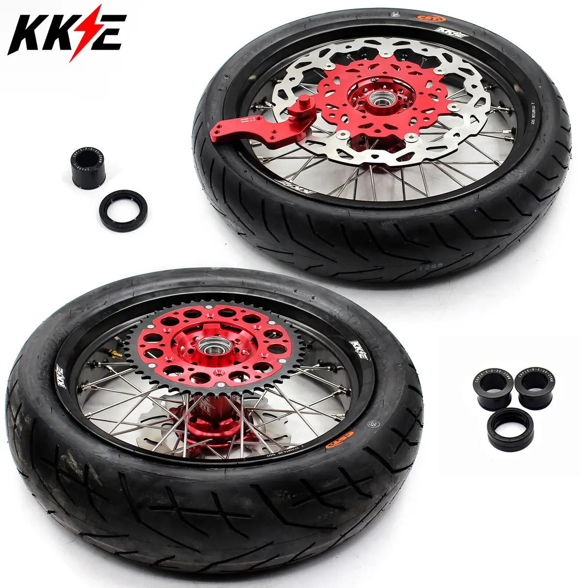 Kke 3.5 & 4.25 Supermoto Tires Rims Fit For Honda Crf250x Crf450x 2005-2018 1