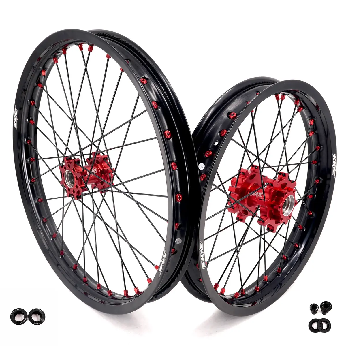Kke Factory Stock Kke 1.6*19" & 1.85*16" Electric Dirtbike Wheels Rim For Sur Ron Light Bee-X 2019-2025 Red Nipples 1
