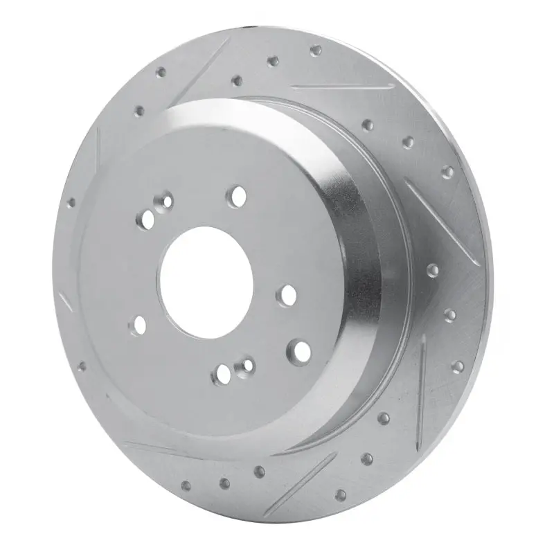 R1 07-12 Hyundai Veracruz Rear Left Drilled & Slotted Silver Brake Rotor 2