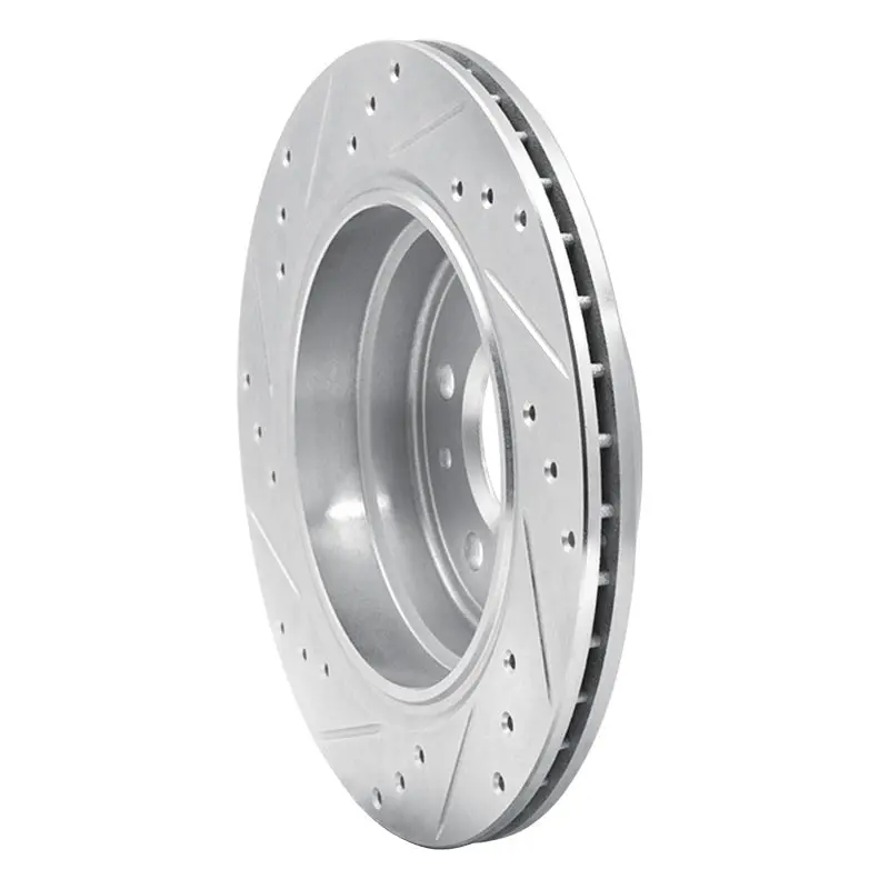 R1 91-95 Bmw 540I Rear Right Drilled & Slotted Silver Brake Rotor 2
