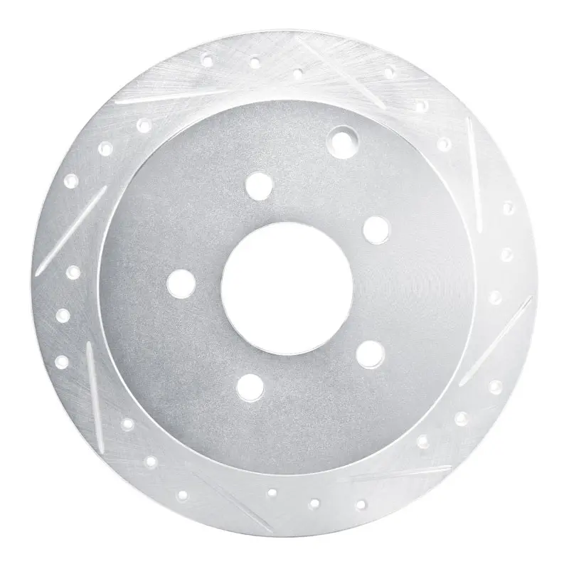 R1 01-07 Buick Rendezvous Rear Right Drilled & Slotted Silver Brake Rotor 1