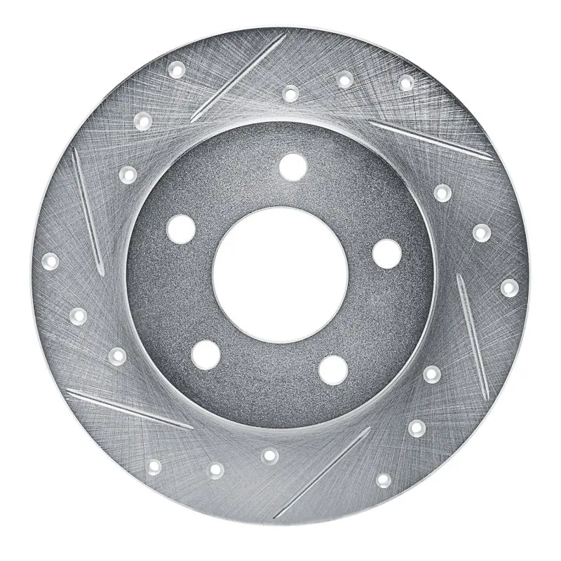 R1 88-92 Dodge Monaco Rear Left Drilled & Slotted Silver Brake Rotor 1