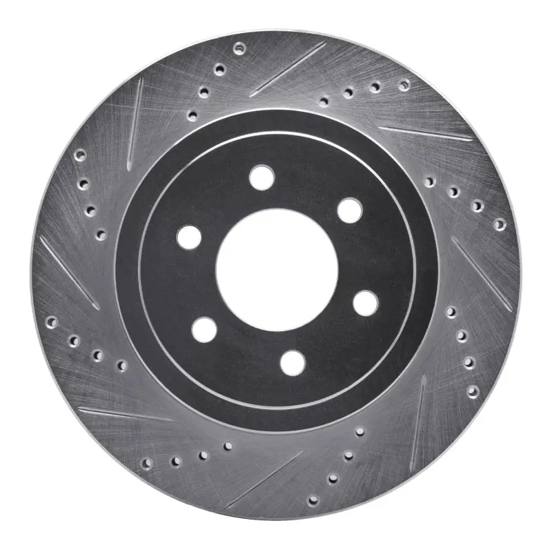 R1 03-04 Dodge Dakota Rwd Front Left Drilled & Slotted Silver Brake Rotor 1