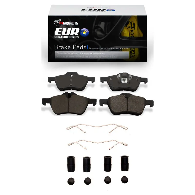 R1 02-08 Mini Cooper (Excl Clubman) Front Euro Ceramic Brake Pads & Hardware Kit 1