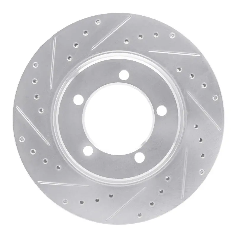 R1 67-70 Chevrolet Bel Air Front Left Drilled & Slotted Silver Brake Rotor 1