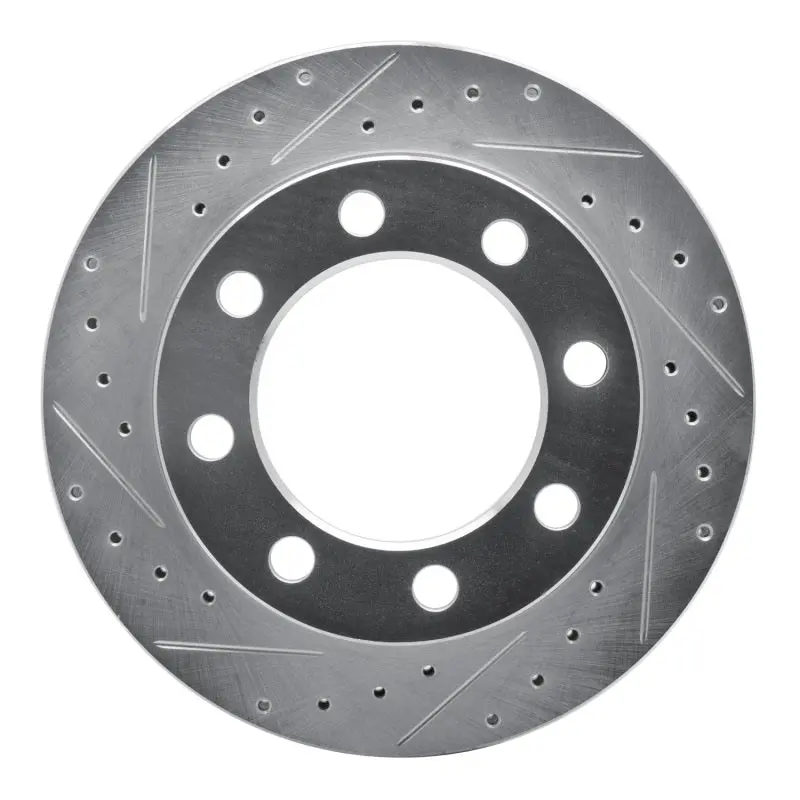 R1 89-93 Dodge W350 Front Left Drilled & Slotted Silver Brake Rotor 1