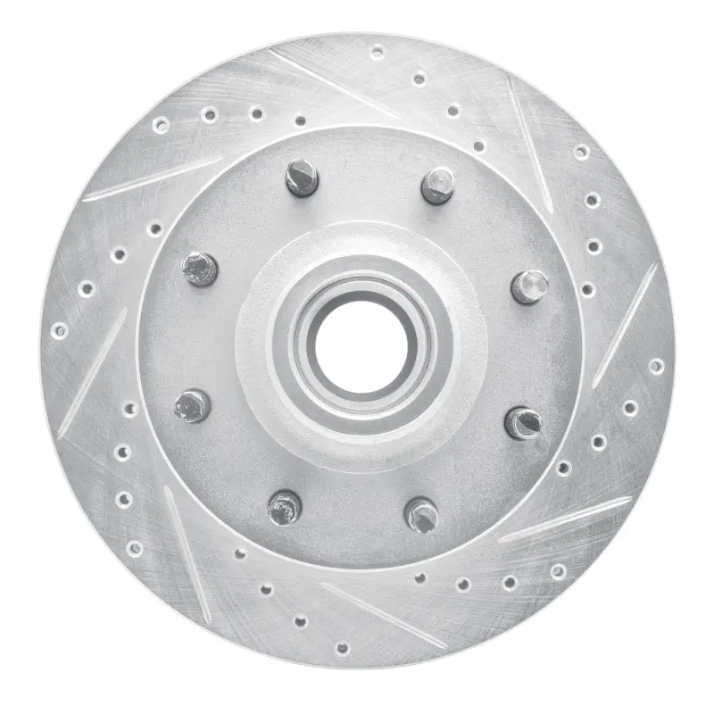 R1 01-02 Chevrolet Express 3500 Front Right Drilled & Slotted Silver Brake Rotor 1