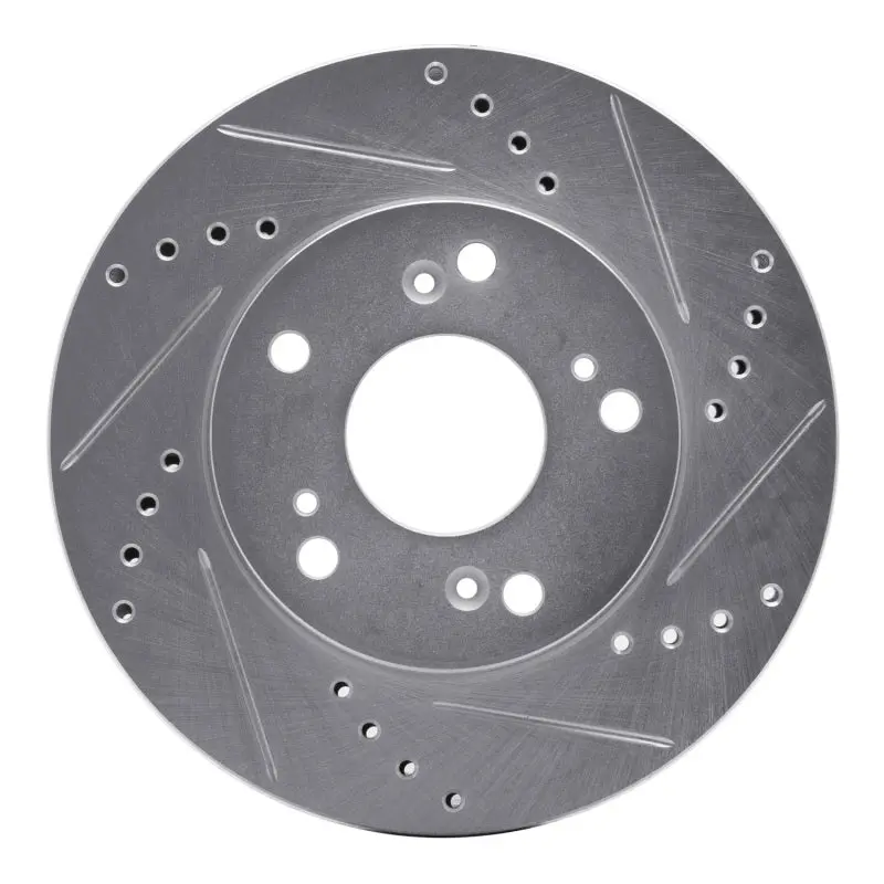 R1 12-15 Acura Ilx Front Right Drilled & Slotted Silver Brake Rotor 1