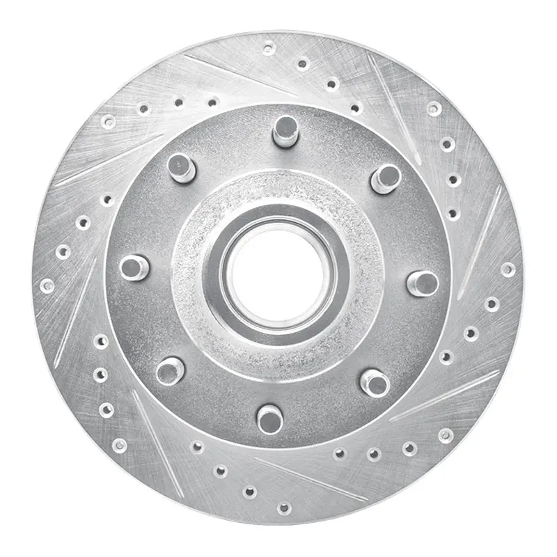 R1 92-94 Ford E-250 Econoline Front Right Drilled & Slotted Silver Brake Rotor 1