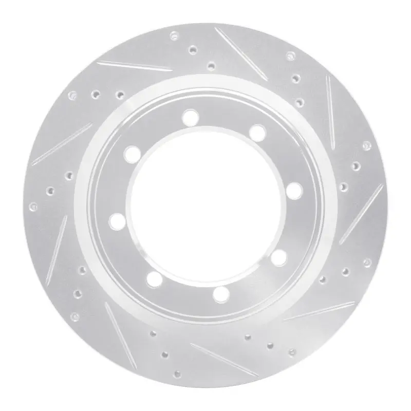 R1 99-07 Ford E-350 Super Duty Rear Right Drilled & Slotted Silver Brake Rotor 1