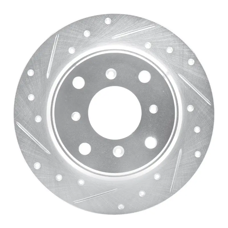 R1 87-90 Acura Legend Rear Left Drilled & Slotted Silver Brake Rotor 1