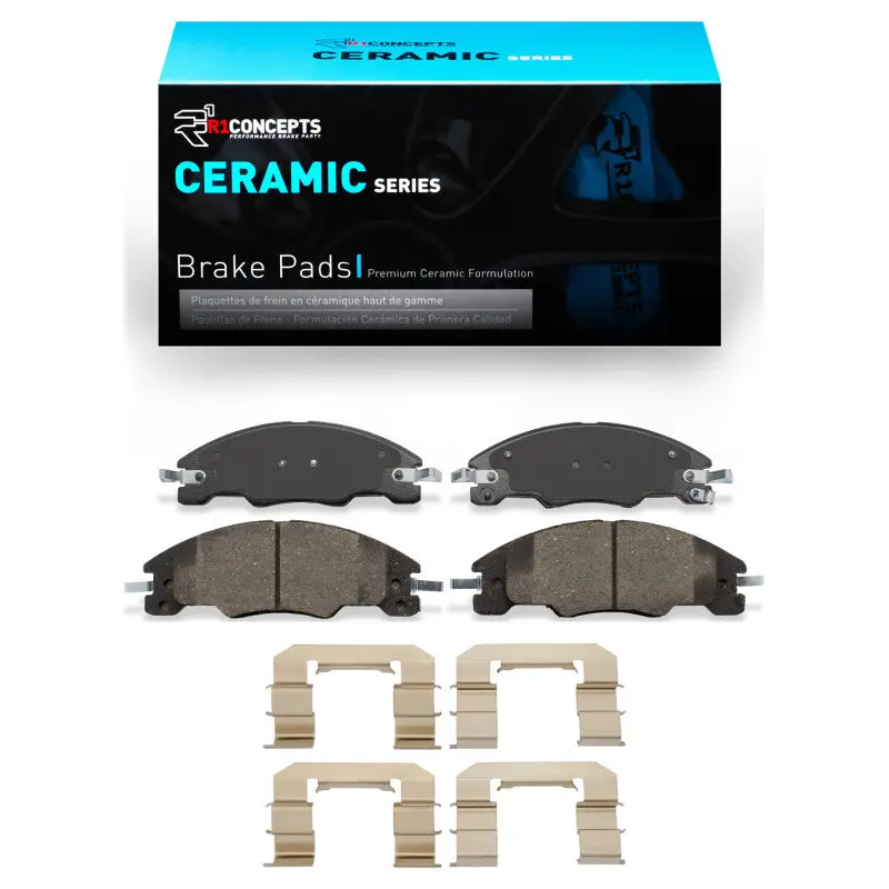 R1 08-11 Ford Focus Front Ceramic Brake Pads & Hardware Kit 1