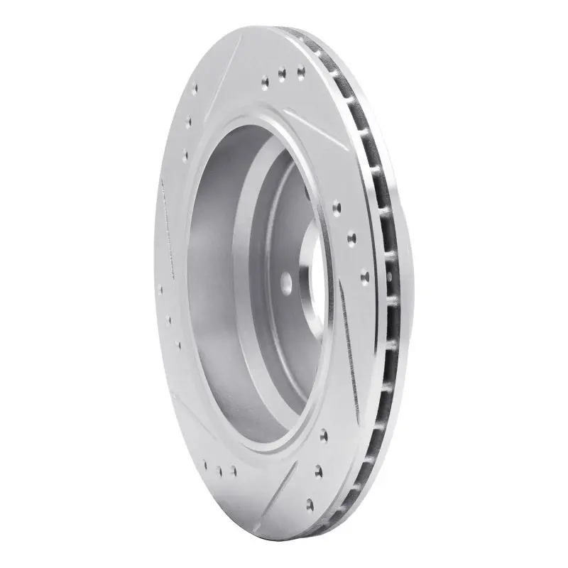 R1 96-03 Bmw 528I Rear Right Drilled & Slotted Silver Brake Rotor 2
