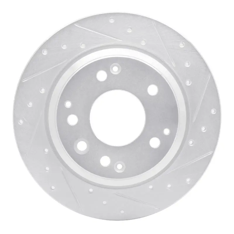 R1 99-01 Acura Rl Rear Right Drilled & Slotted Silver Brake Rotor 1