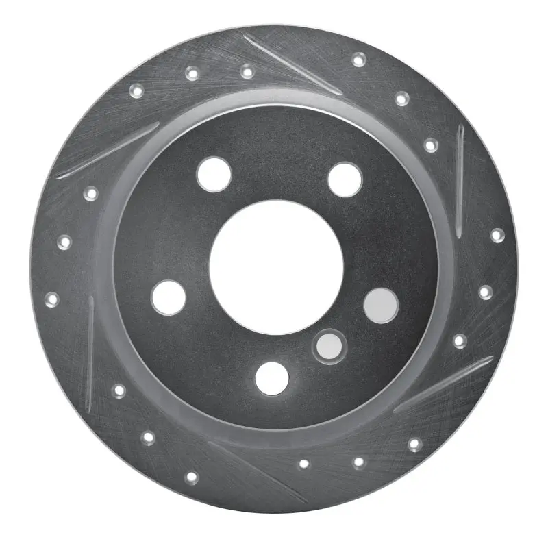 R1 14-24 Mini Cooper (Excl Clubman) Rear Right Drilled & Slotted Silver Brake Rotor 1