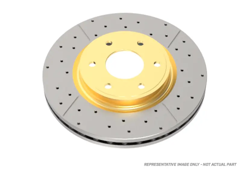 Dba 04-13 Mazda 3 2.0L Front Street Series Drilled & Slotted Rotor W/Gold Hat 1