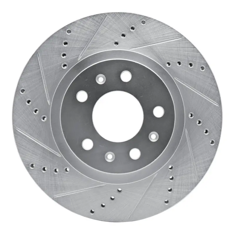 R1 03-07 Cadillac Cts Front Left Drilled & Slotted Silver Brake Rotor 1
