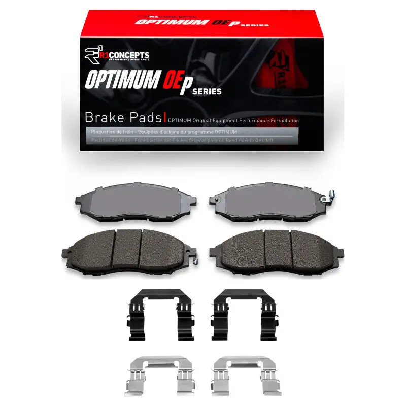 R1 00-04 Nissan Xterra Front Optimum Oe Pads & Hardware Kit 1