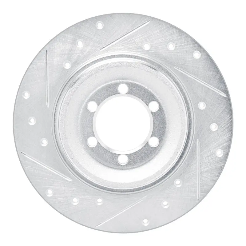 R1 75-79 Alfa Romeo Sport Rear Left Drilled & Slotted Silver Brake Rotor 1