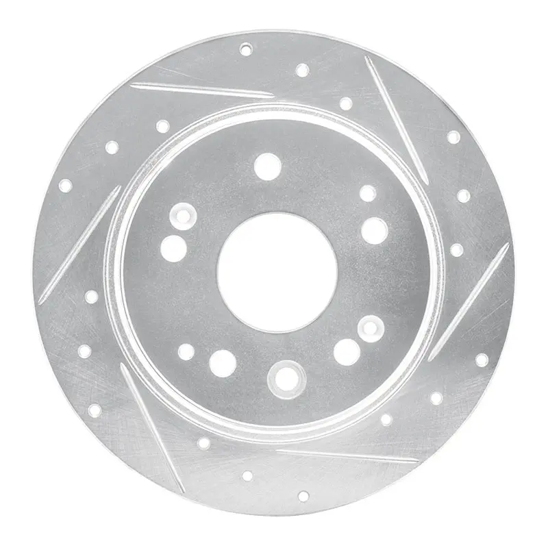 R1 01-03 Acura Cl Rear Right Drilled & Slotted Silver Brake Rotor 1