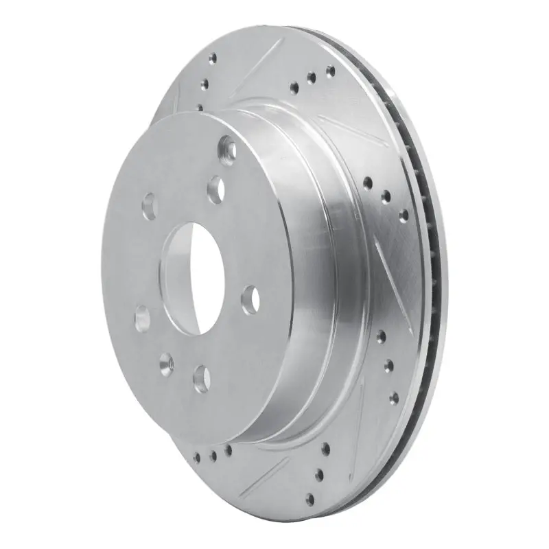 R1 10-17 Chevrolet Equinox Rear Left Drilled & Slotted Silver Brake Rotor 2