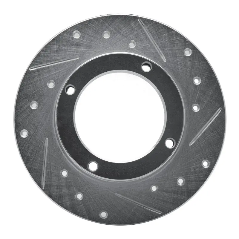 R1 73-79 Honda Civic Wagon Front Right Drilled & Slotted Silver Brake Rotor 1