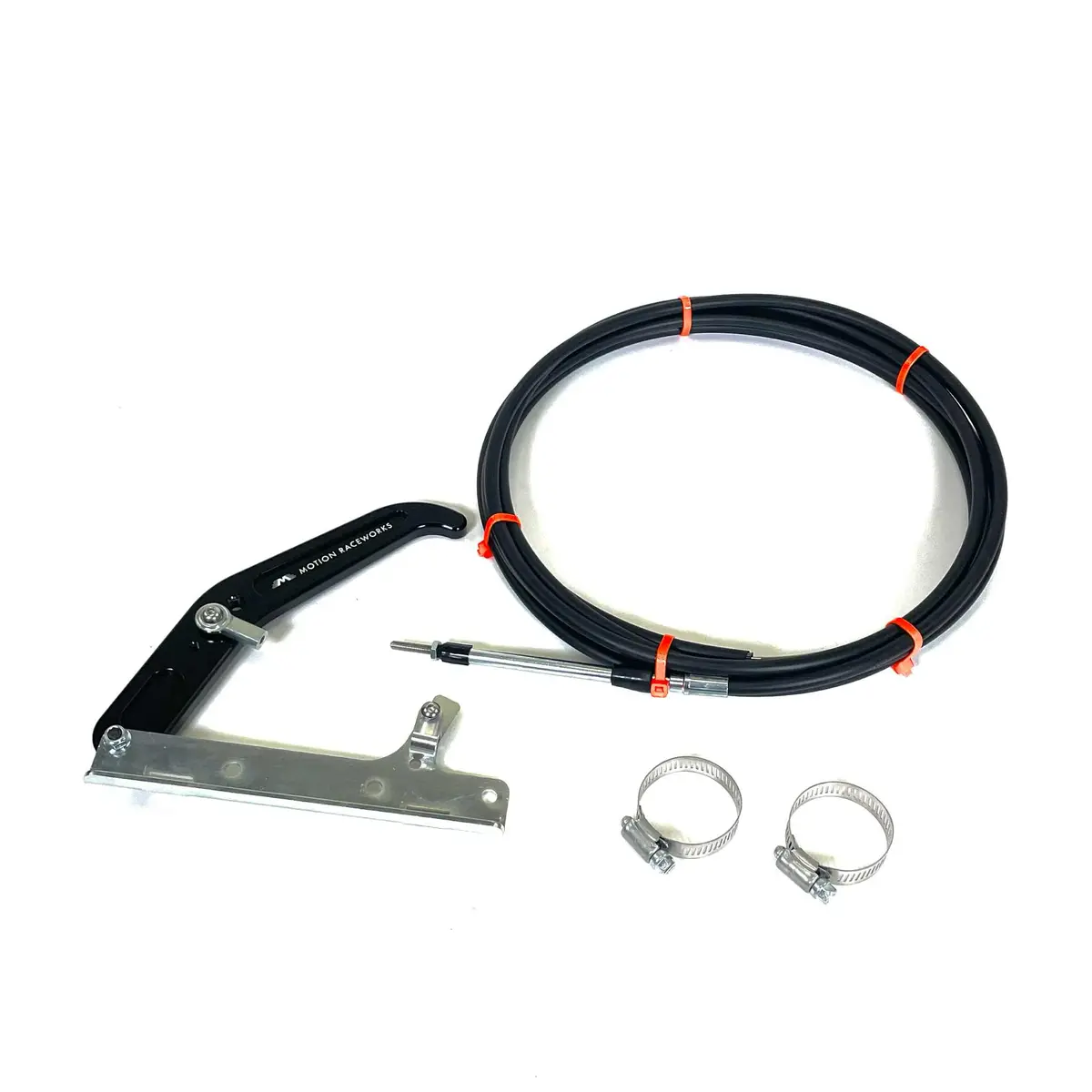 Motion Raceworks Black Billet Parachute Handle Release Lever & Cable Mount Kit 1