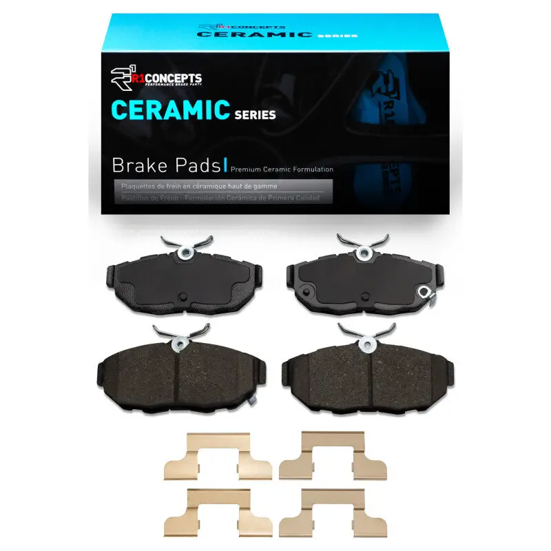R1 05-14 Ford Mustang Rear Ceramic Brake Pads & Hardware Kit 1