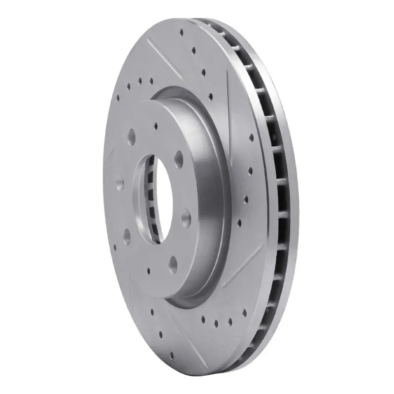 R1 04-09 Kia Spectra Front Right Drilled & Slotted Silver Brake Rotor 2