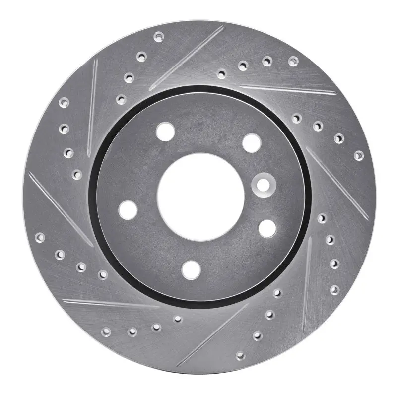 R1 1994-2002 Land Rover Range Rover Front Left Drilled & Slotted Silver Brake Rotor 1