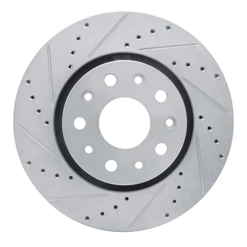 R1 18-25 Jeep Wrangler Front Left Drilled & Slotted Silver Brake Rotor 1