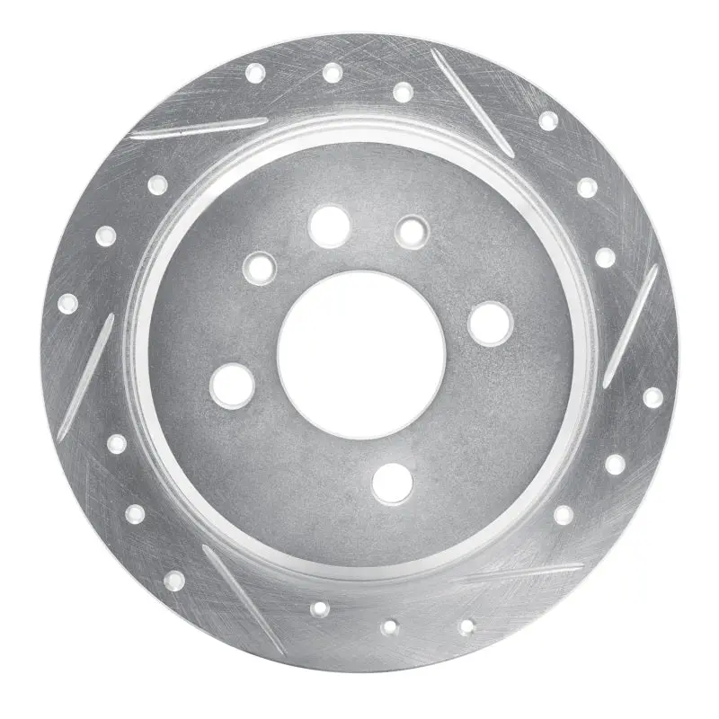R1 84-91 Bmw 325 Rear Right Drilled & Slotted Silver Brake Rotor 1