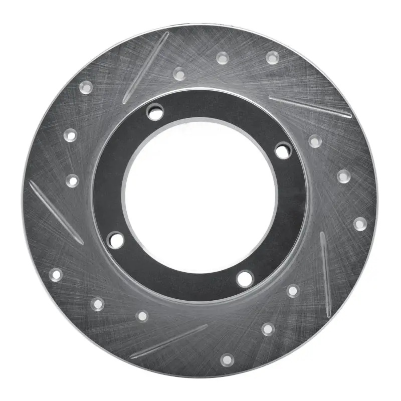 R1 73-79 Honda Civic Hatchback Front Left Drilled & Slotted Silver Brake Rotor 1