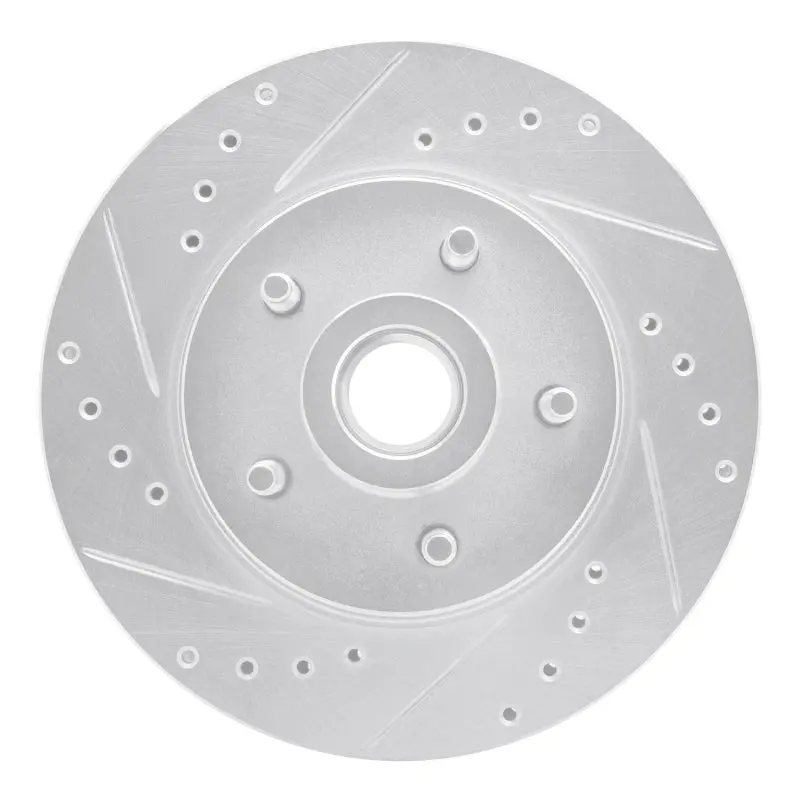 R1 84-87 Lincoln Mark Vii Front Left Drilled & Slotted Silver Brake Rotor 1