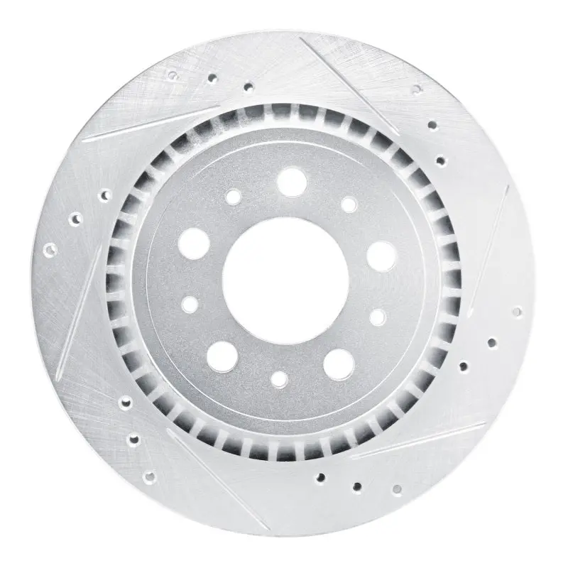 R1 00-00 Volvo V70 Rear Right Drilled & Slotted Silver Brake Rotor 1