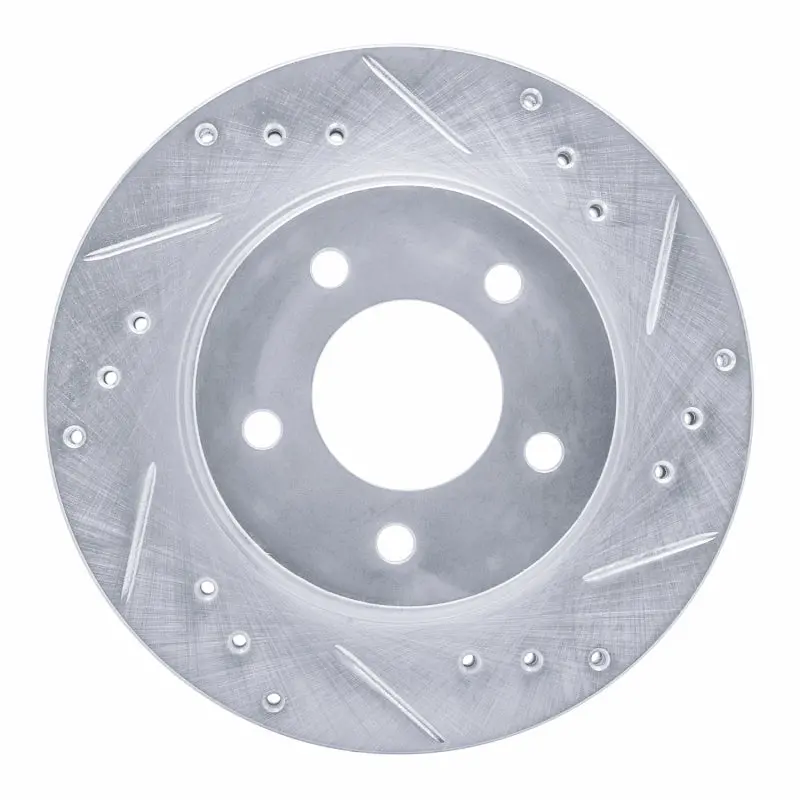 R1 98-00 Chrysler Lhs Front Right Drilled & Slotted Silver Brake Rotor 1