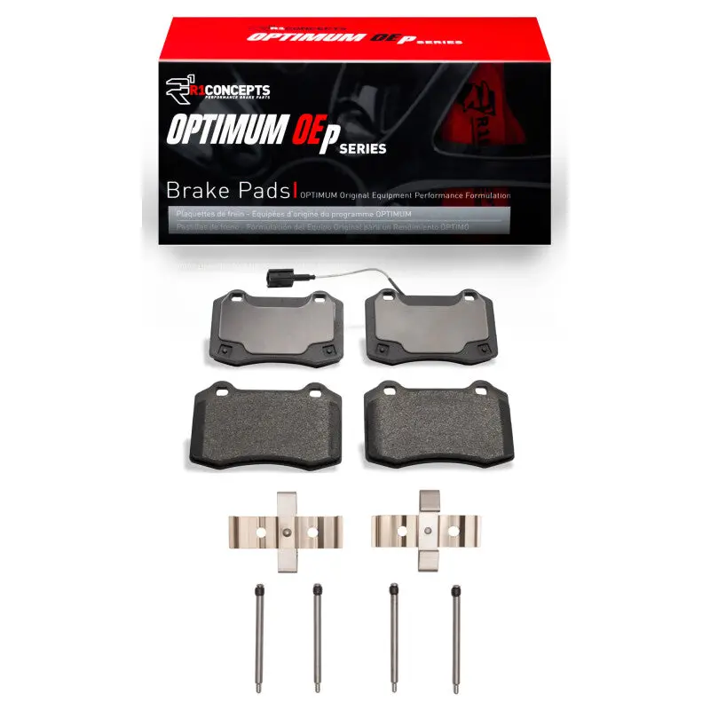 R1 2014-2022 Maserati Ghibli Rear R1 Optimum Oe Pads & Hardware Kit 1