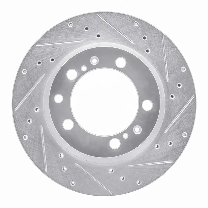 R1 91-97 Porsche 911 Right Rear Drilled & Slotted Silver Brake Rotor 1