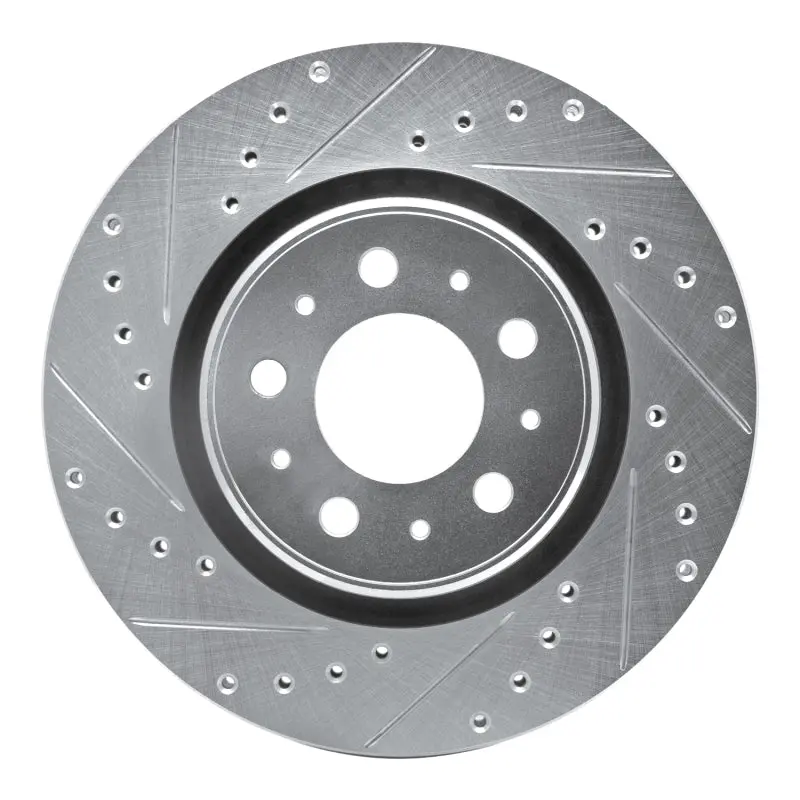 R1 98-04 Volvo C70 Front Left Drilled & Slotted Silver Brake Rotor 1