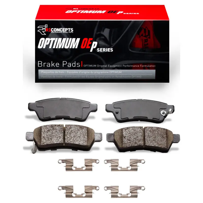 R1 05-25 Nissan Frontier Rear Optimum Oe Brake Pads & Hardware Kit 1