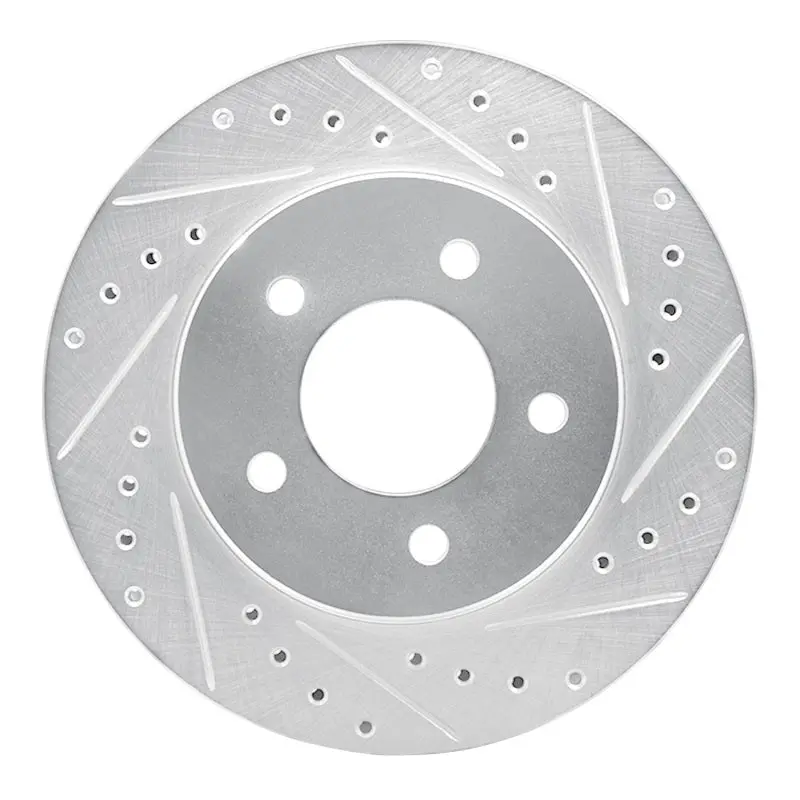 R1 87-90 Dodge Dakota 4Wd Front Left Drilled & Slotted Silver Brake Rotor 1