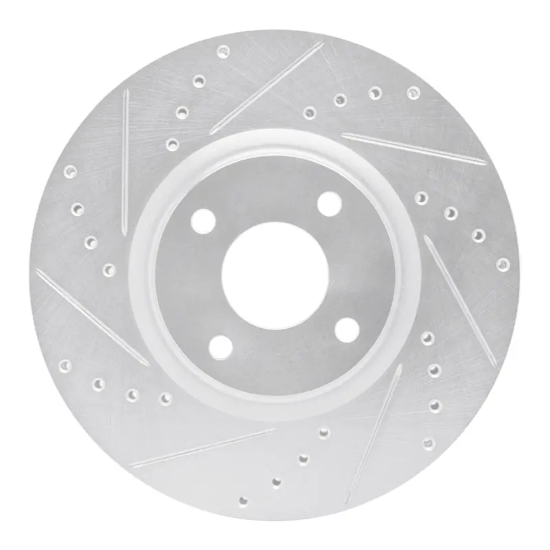 R1 18-22 Ford Ecosport Front Left Drilled & Slotted Silver Brake Rotor 1