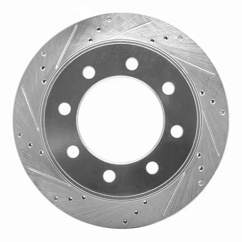 R1 03-08 Dodge Ram 2500 Rear Left Drilled & Slotted Silver Brake Rotor 1