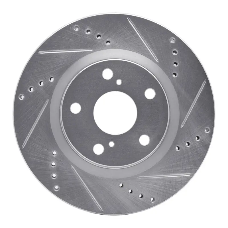 R1 74-80 International Scout Ii Front Right Drilled & Slotted Silver Brake Rotor 1
