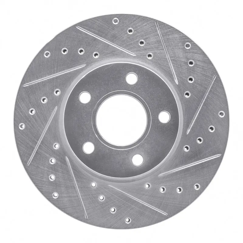 R1 10-13 Ford Transit Connect Front Right Drilled & Slotted Silver Brake Rotor 1