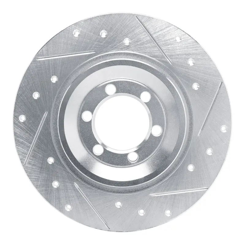 R1 81-89 Alfa Romeo Gtv-6 Rear Right Drilled & Slotted Silver Brake Rotor 1