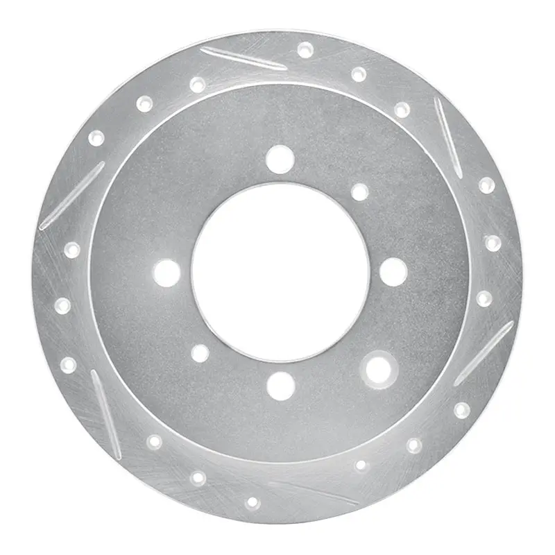 R1 91-93 Hyundai Sonata Rear Right Drilled & Slotted Silver Brake Rotor 1